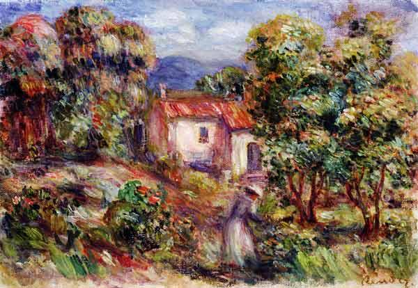 Woman picking Flowers in the Garden of Les Colettes at Cagnes 1912