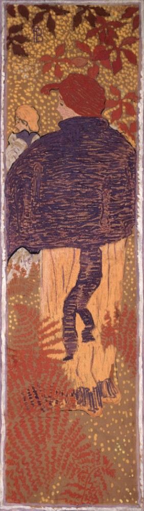 Frau in einem Kap, eine von vier Tafeln von Frauen im Garten von Pierre Bonnard