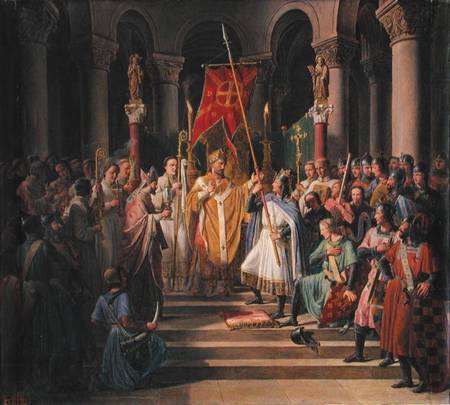 Philip Augustus (1165-1223) King of France Taking the Banner in St. Denis, 24th June 1190 von Pierre Henri Révoil