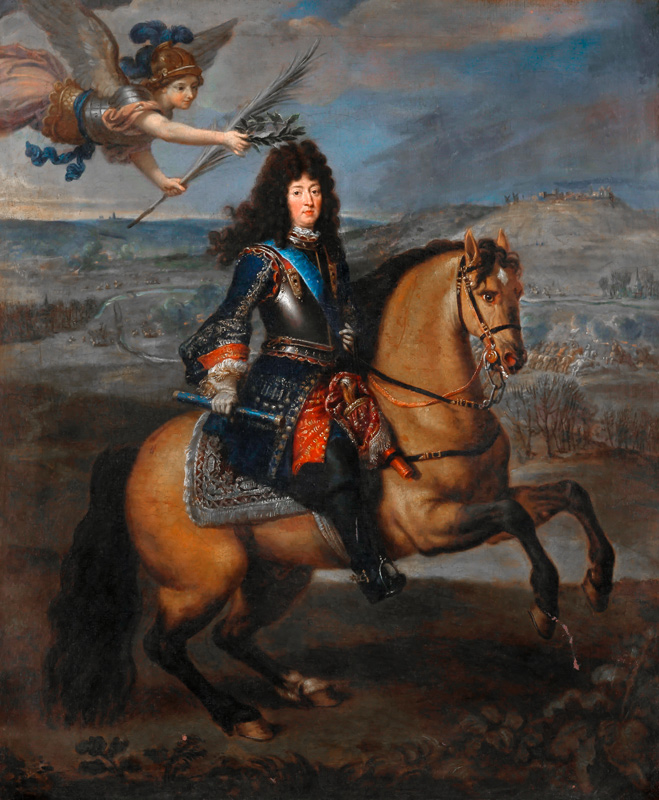 König Ludwig XIV. zu Pferde bei der Belagerung von Namur von Pierre Mignard