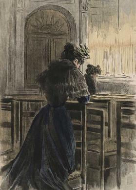 Andachten in der Kirche, Illustration aus La Femme a Paris von Octave Uzanne (1851-1931) 1894 1894