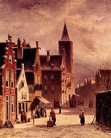 Winterliche holländische Stadt. von Pieter Gerard Vertin