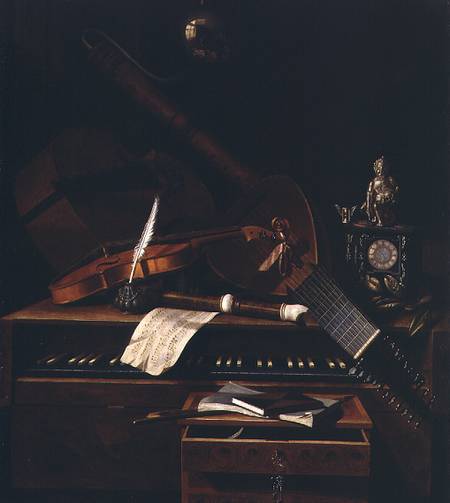 Still life with musical instruments von Pieter Gerritsz. van Roestraten