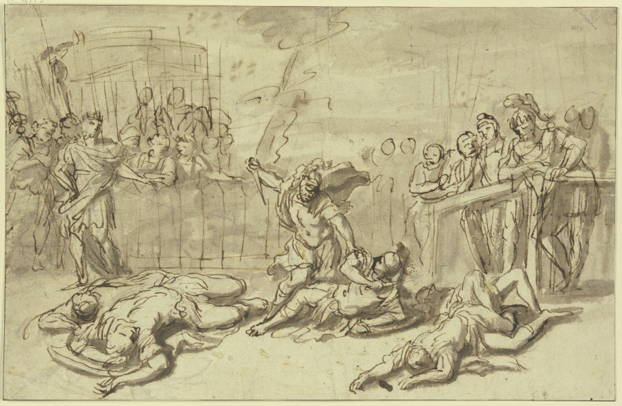 Kampf der Horatier und Curiatier von Pietro da Cortona