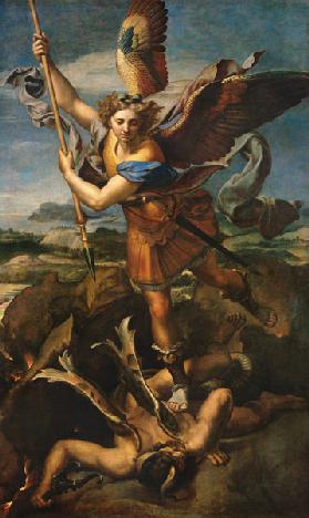 Der heilige Michael tötet den Dämon 1518