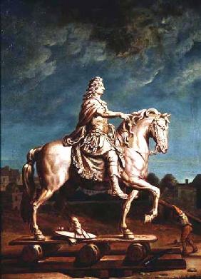 Transporting the Equestrian Statue of Louis XIV from the Workshop at the Convent of the Capucines in after 1669