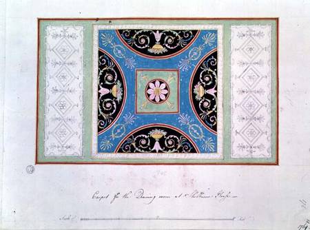 Carpet design for the drawing room, Shelburne House von Robert Adam