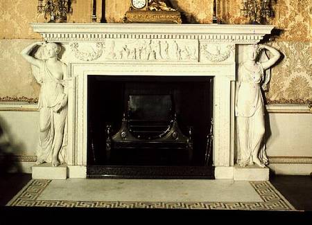 The fireplace in the state drawing room von Robert Adam