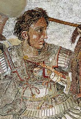 Alexander the Great (356-323 BC) from 'The Alexander Mosaic', depicting the Battle of Issus between after a 4t