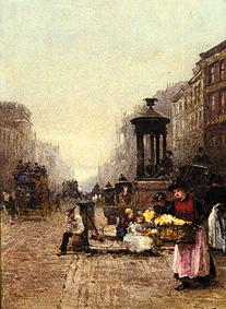 Blumenverkäuferin in London (in der Straße Strand) 1892