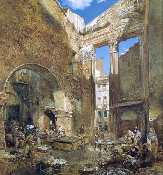 Der Fischmarkt in Rom von Rudolf von Alt