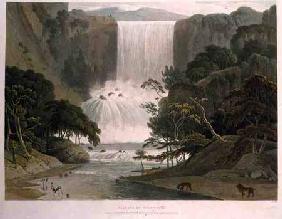 Cascade on Sneuwberg, plate 25 from 'African Scenery and Animals', engraved by the artist 1805 oured
