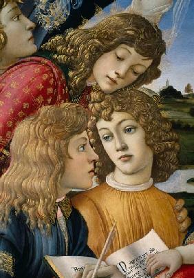 The Madonna of the Magnificat, detail of three boys 1482