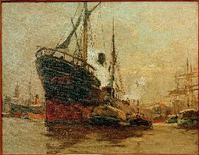 Dampfer im Hafen 1910-01-01