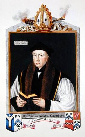 Portrait of Thomas Cranmer (1489-1556) Archbishop of Canterbury from 'Memoirs of the Court of Queen published