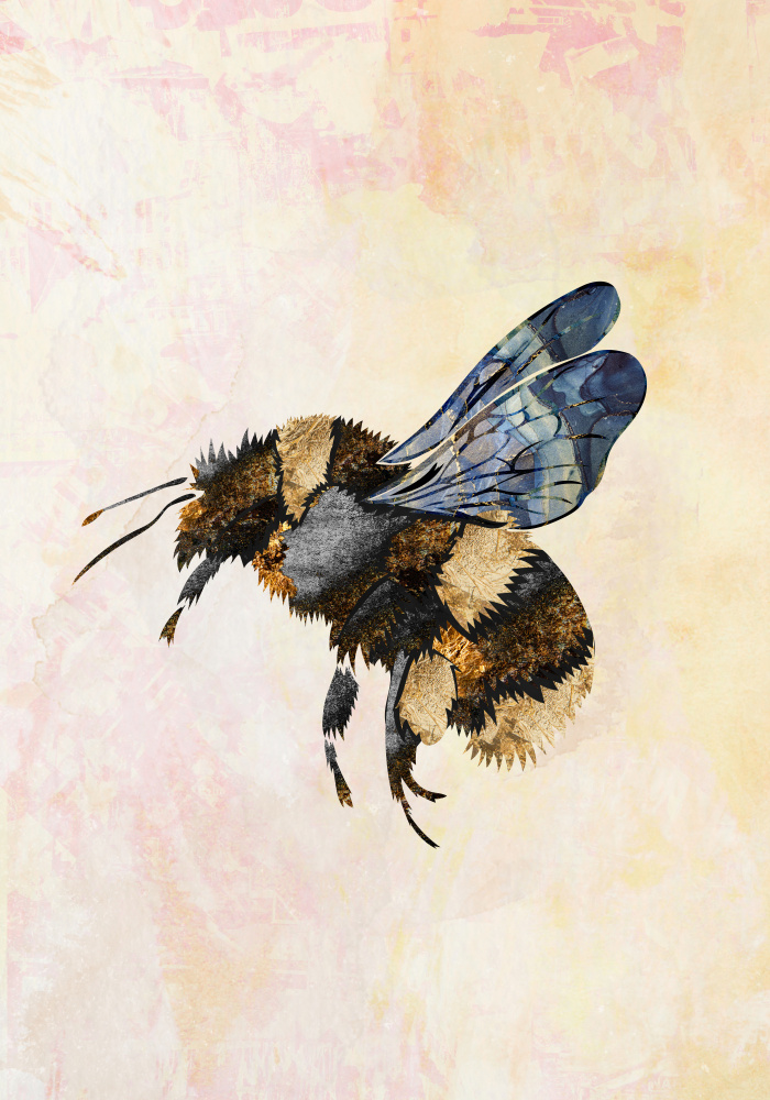 Grunge-Aquarell-Biene von Sarah Manovski