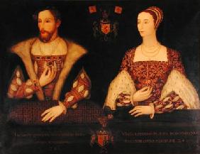 Copy of the original double portrait of Mary of Guise (1515-60) and King James V (1512-42) commissio 1895