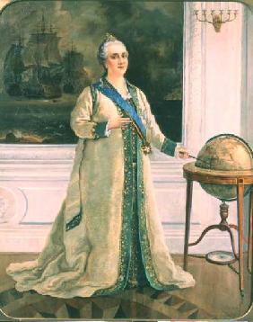 Empress Catherine II (1729-96) in naval full dress 1898