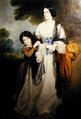 Juliana, Countess of Leicester with her eldest child Lady Julia Coke Countess o