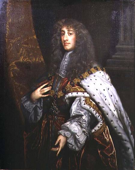 Portrait of James II (1633-1701) in Garter Robes von Sir Peter Lely