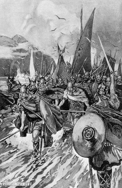 Die Nordmänner nehmen Besitz von Island von Stephen Reid