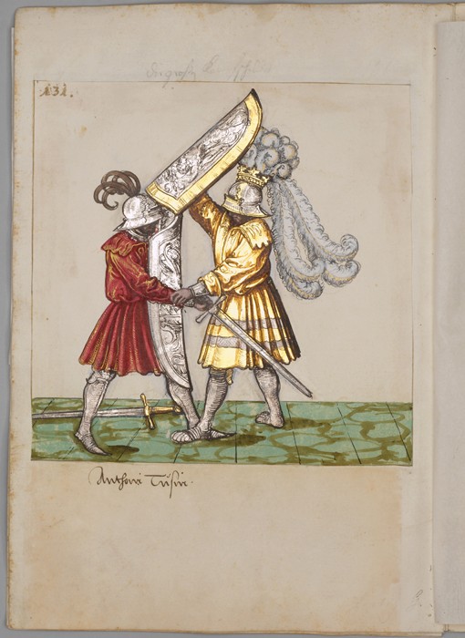 Illustration aus dem Turnierbuch des Kaisers Maximilian I. von Süddeutscher Meister