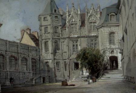 The Hotel Bourgtheroulde in the Place de la Pucelle, Rouen  on von Thomas Allom