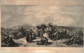 Die Belagerung von Kars. Sir Fenwick Williams und die Offiziere seines Stabes nehmen Abschied von de 1860
