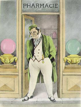 Der Apotheker Homais, Illustration für Madame Bovary von Gustave Flaubert (1821-80), erschienen bei  1953