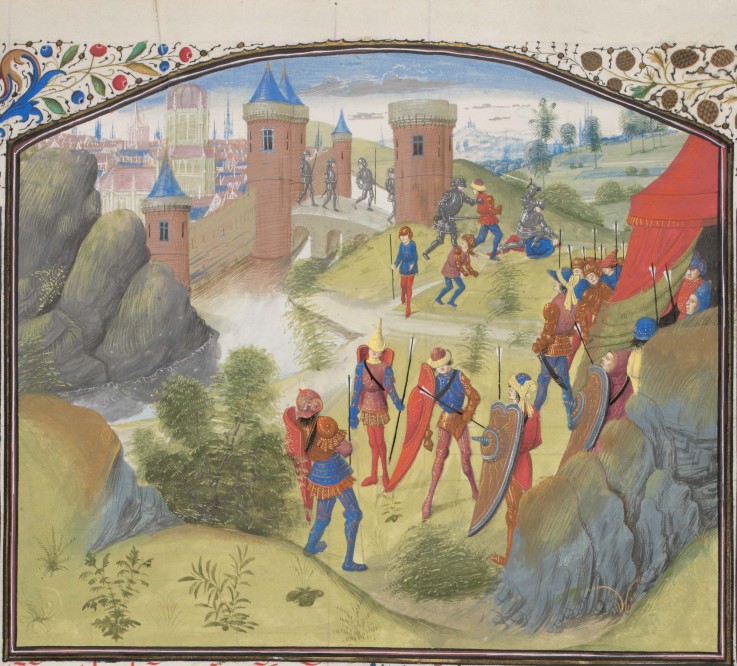 Die Belagerung Antiochias. Miniatur aus der "Historia" Wilhelms von Tyrus von Unbekannter Künstler