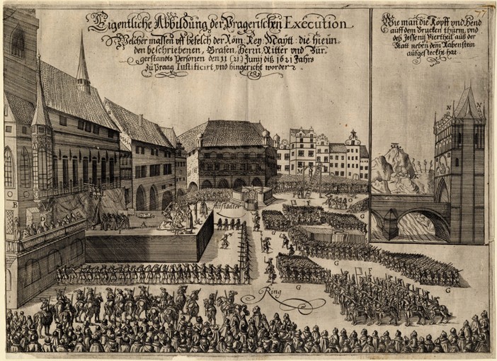 Die Hinrichtung der böhmischen Rebellen auf dem Prager Altstädter Ring 1621 von Unbekannter Künstler
