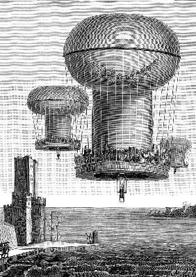 Fantastisches Luftballon-Projekt zur Überführung französischen Truppen nach England 1803