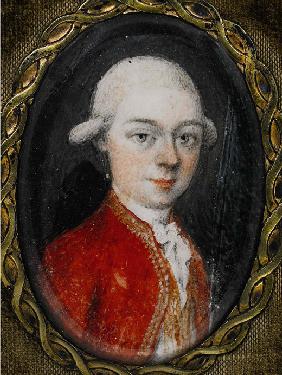Miniaturporträt von Wolfgang Amadeus Mozart (1756-1791) 1777