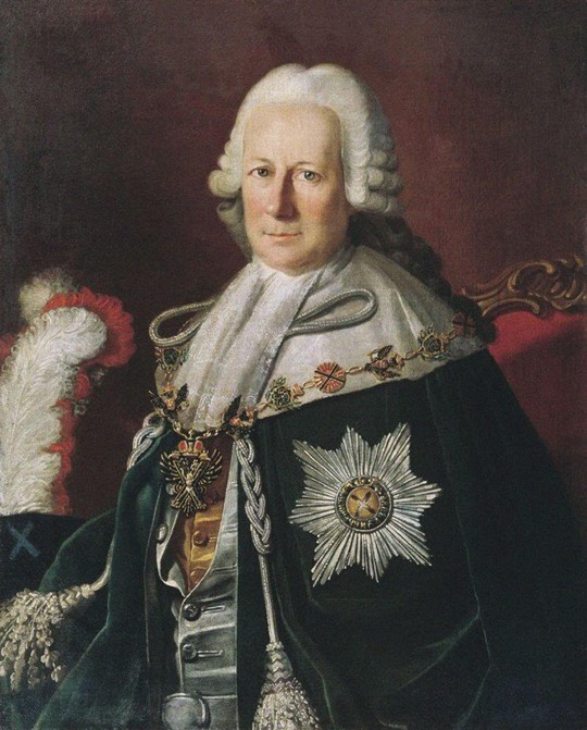Porträt von Admiral Semjon Iwanowitsch Mordwinow (1701-1777) (Nach Carl Ludwig Christineck) von Unbekannter Künstler