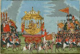 Prozession des Raja von Tanjore Um 1780