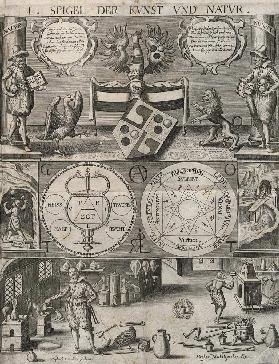 Illustration aus "Cabala, Speculum Artis Et Naturae In Alchymia" von Stephan Michelspacher 1654