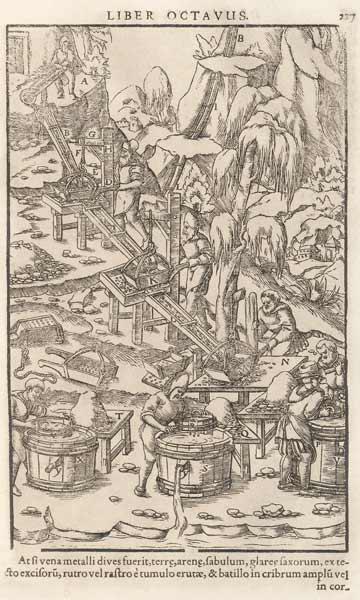 Illustration aus De re metallica libri XII von Georgius Agricola 1556