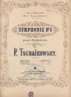 Titelblatt der Sinfonie Nr. 5 von Pjotr Tschaikowski 1888