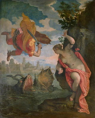 Perseus Rescuing Andromeda (oil on canvas) von Veronese, Paolo (eigentl. Paolo Caliari)