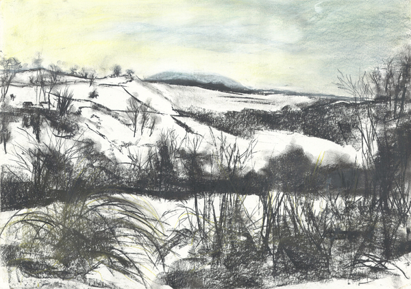 Osmotherley landscape in winter snow von Vincent Alexander Booth