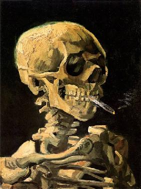 Schädel mit brennender Zigarette 1885/86