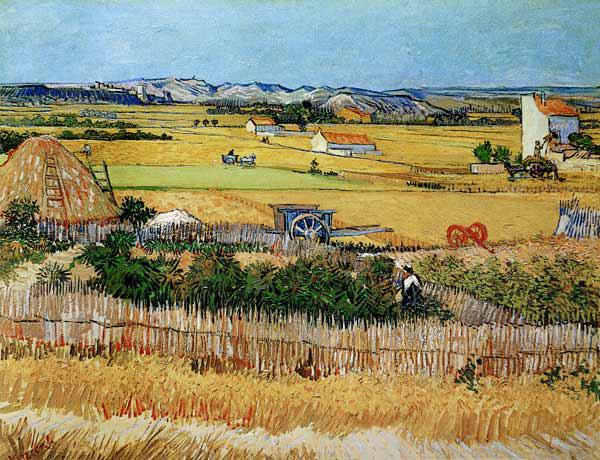 Die Ebene "La Crau" bei Arles mit Montmajour im Hintergrund 1888