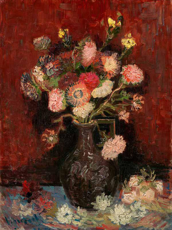 Vase mit Gladiolen und Astern 1886