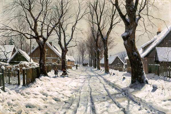 Winter im Dorf von Walter Moras
