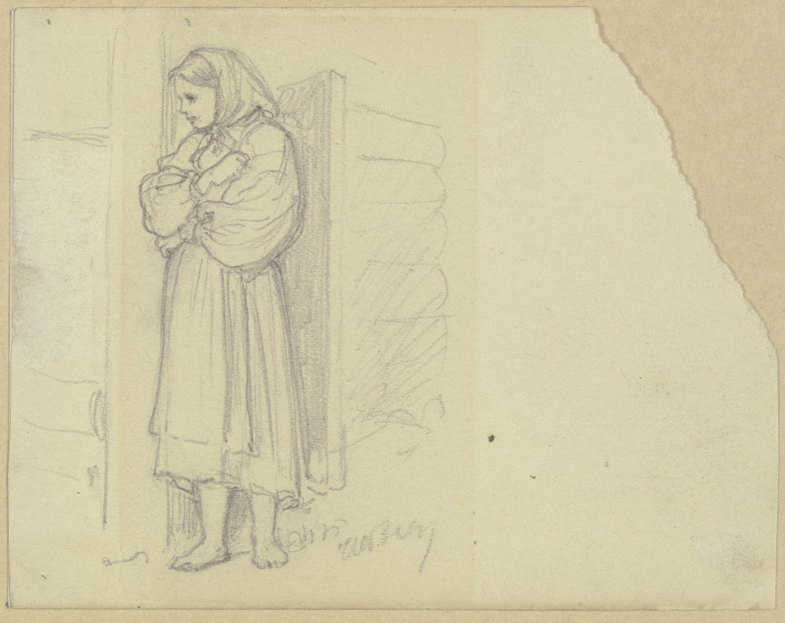 Mädchen an der Tür stehend von Wilhelm Amandus Beer
