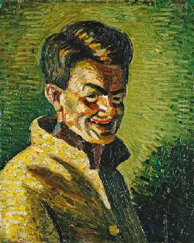 Selbstbildnis II (Lachend in gelber Jacke) 1910