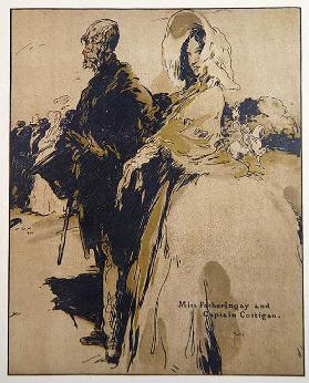 Miss Fotheringay und Captain Costigan, Illustration aus Characters of Romance, erstmals 1900 veröffe